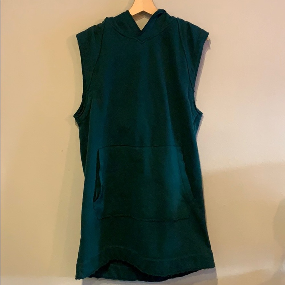 Sleeveless hoodie sweatshirt dress